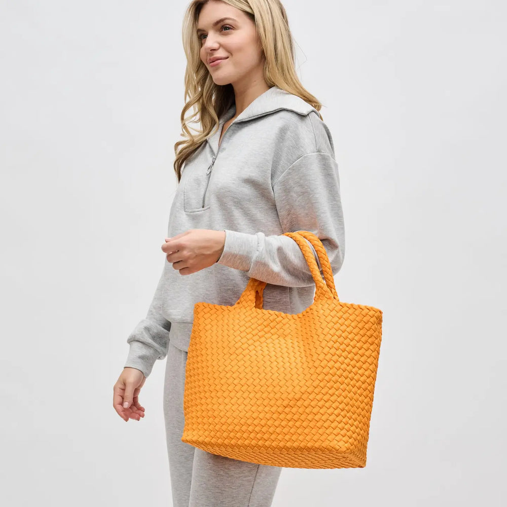 Sky's the Limit - Medium Woven Neoprene Tote- Orange