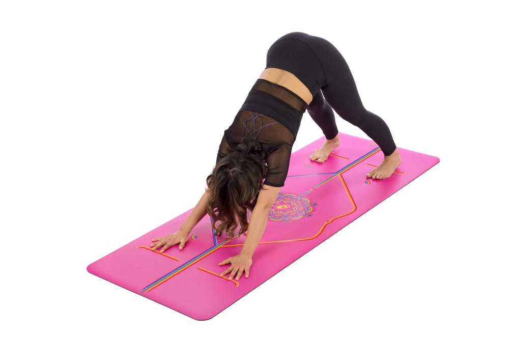 Liforme Grateful Rainbow Pink Yoga Mat breathe yoga