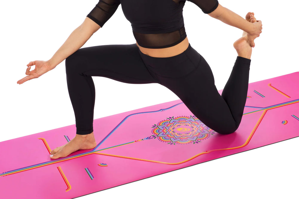 
                
                    Load image into Gallery viewer, Liforme Grateful Rainbow Pink Yoga Mat
                
            