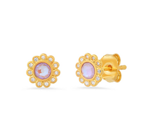 
                
                    Load image into Gallery viewer, Bezel Flower Studs - Lilac
                
            