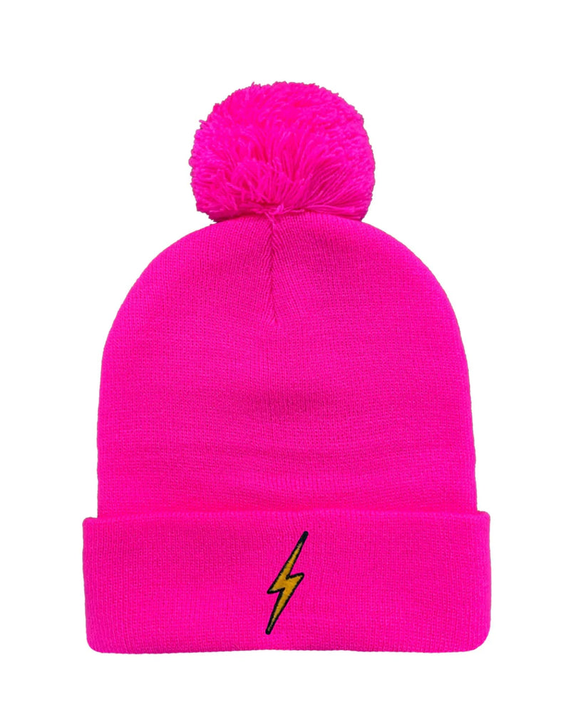 Aviator Nation Bolt Pom Pom Ribbed Beanie