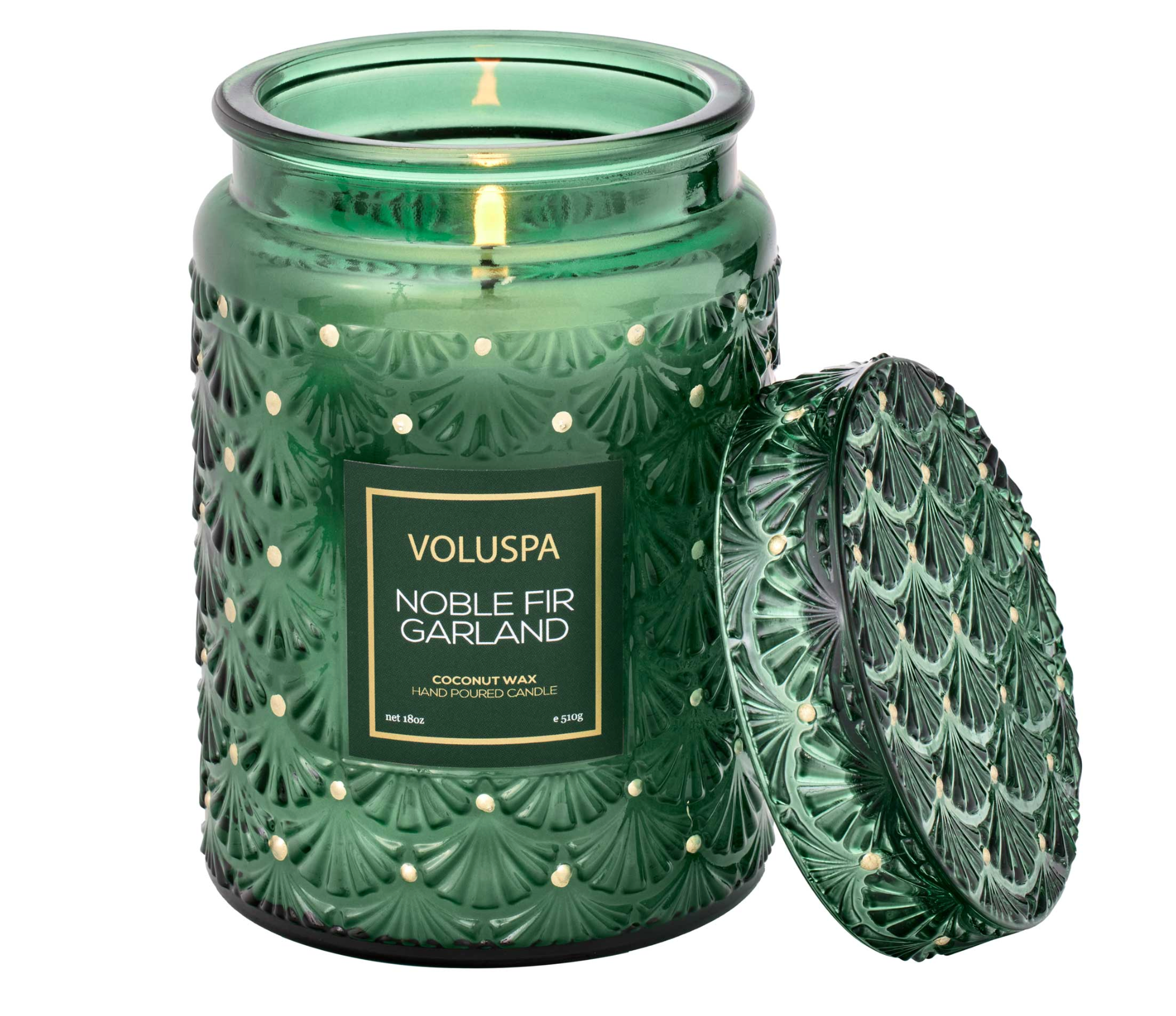 Japonica Large Jar, Noble Fir Garland