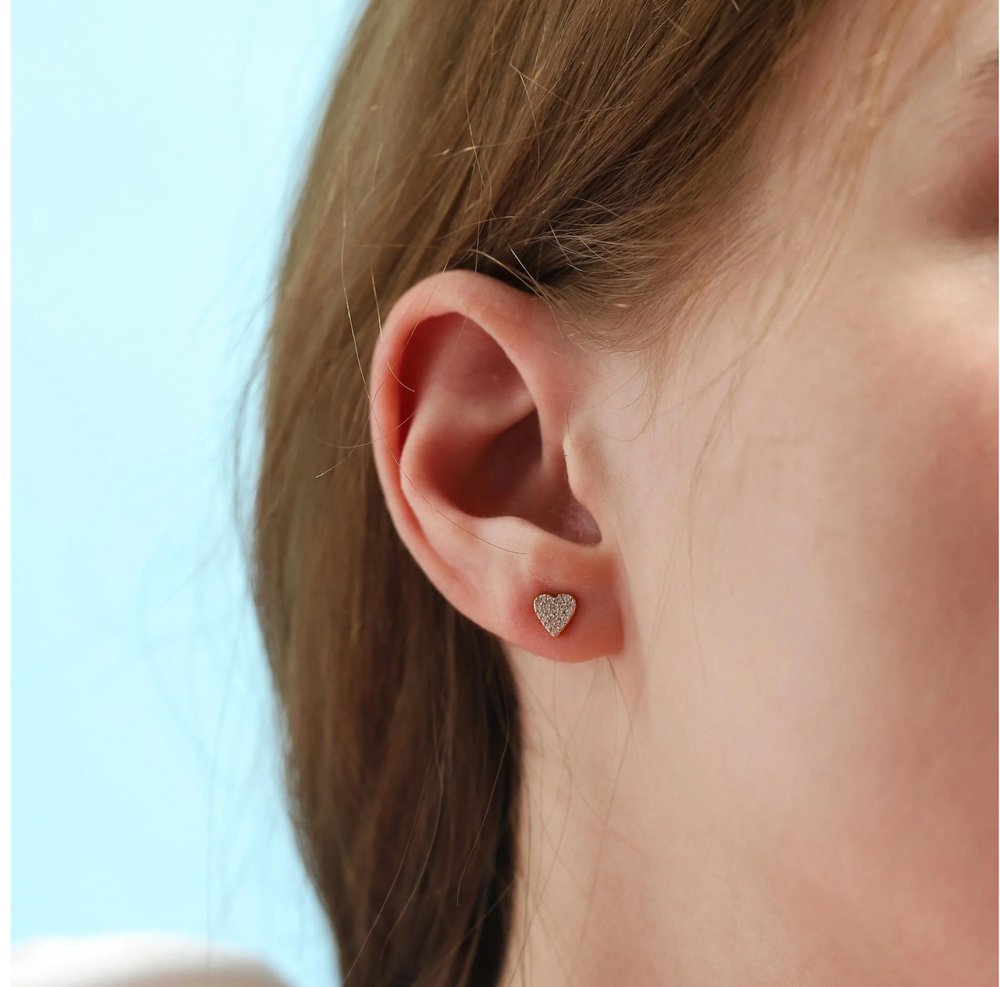 Tai CZ Heart Stud Earring