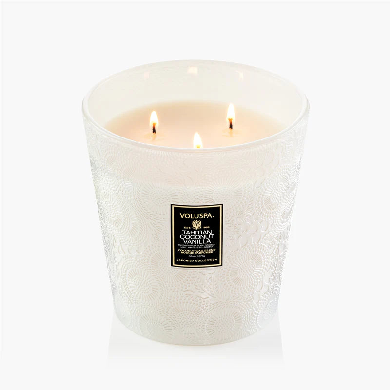 Tahitian Coconut Vanilla 3 Wick Hearth Candle Voluspa
