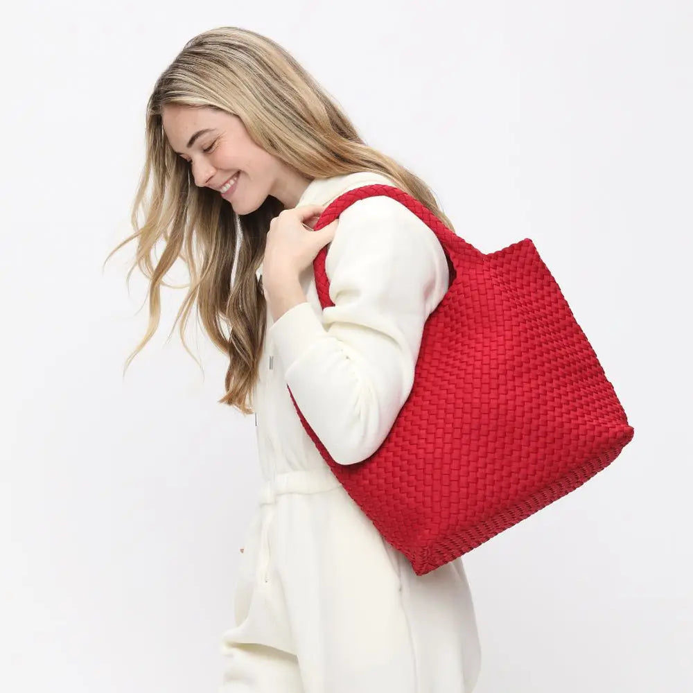 Sky's The Limit Medium Tote Bag Red by Sol and Selene