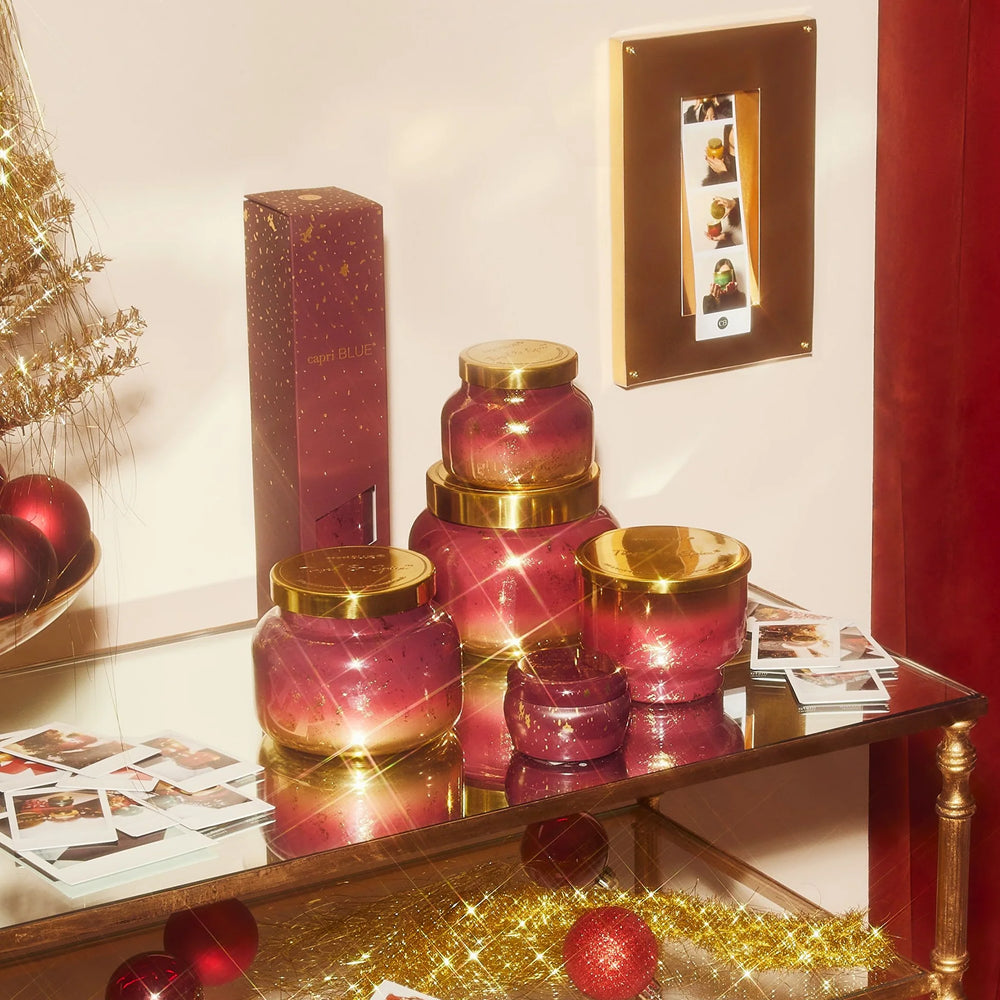 Tinsel & Spice Glimmer Candle Capri Blue
