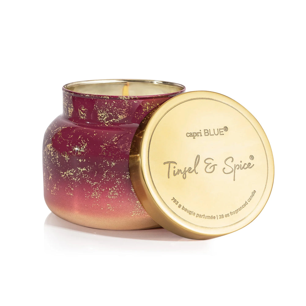 Tinsel & Spice Glimmer Candle Capri Blue