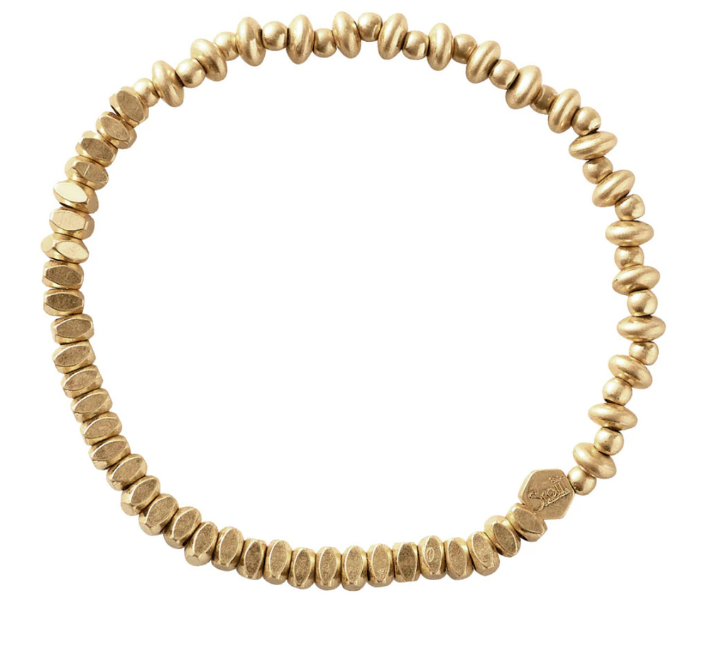 Mini Metal Stacking Bracelet - Mixed Beads