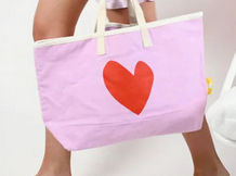 
                
                    Load image into Gallery viewer, Kerri Rosenthal Imperfect Heart Canvas Tote
                
            