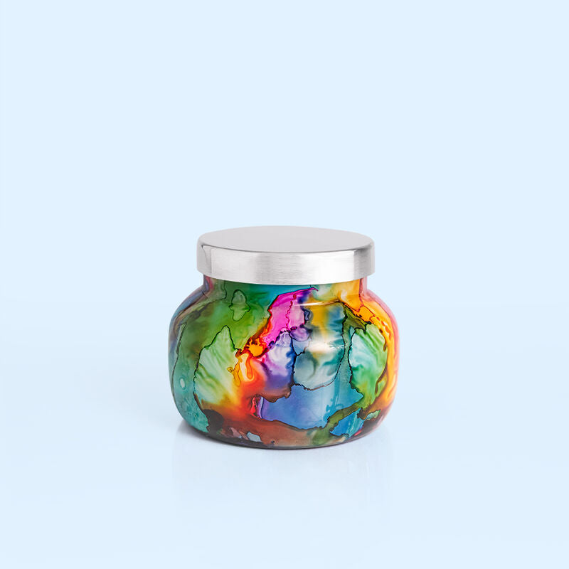 Volcano Rainbow Watercolor Jar Candle